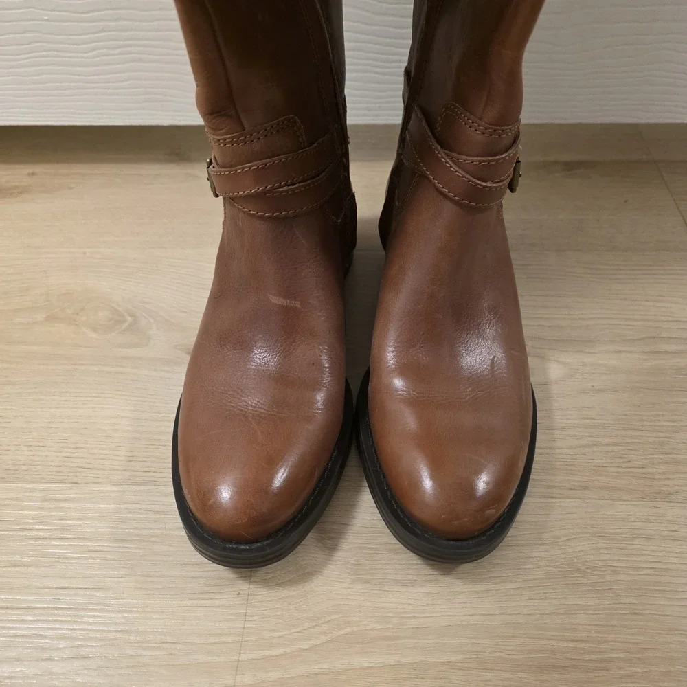 Enzo Anglioni Tan‎ Leather Classic Preppy Eaedosa Tall Riding Boots Size 6.5M